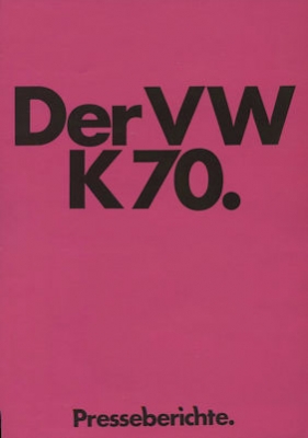 VW K 70 Presseberichte 8.1971