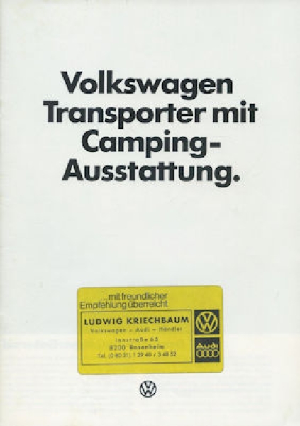 VW T 2 Camping Prospekt 1.1978
