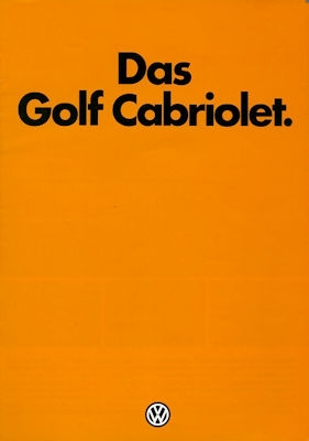 VW Golf 1 Cabriolet Prospekt 12.1978