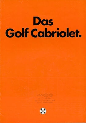 VW Golf 1 Cabriolet Prospekt 12.1979