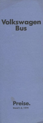 VW T 3 Bus Preisliste 6.1979