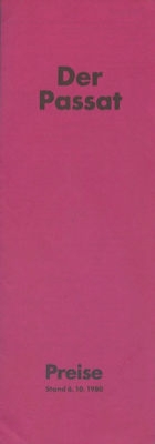 VW Passat B 2 Preisliste 10.1980