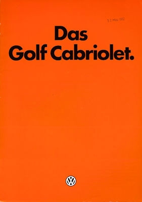 VW Golf 1 Cabriolet Prospekt 1.1982