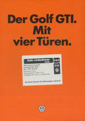 VW Golf 1 GTI Prospekt 12.1981