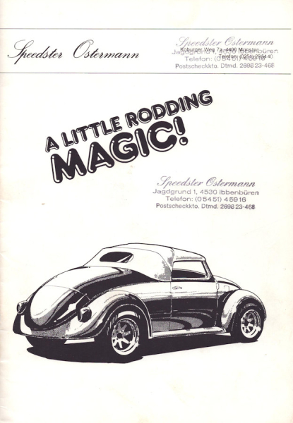 VW Käfer Speedster Cabrio Mappe 1985