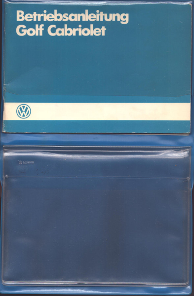 VW Golf 1 Cabriolet Mappe mit Bedienungsanleitung 7.1984