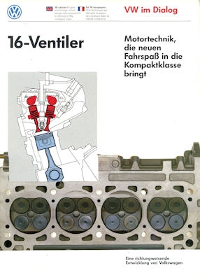 VW 16 Ventil Motor Prospekt ca. 1986