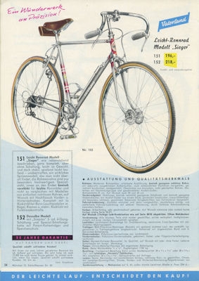 Vaterland Fahrrad Programm 1960