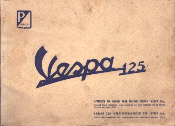 Vespa 125 ccm Reparaturanleitung 1955
