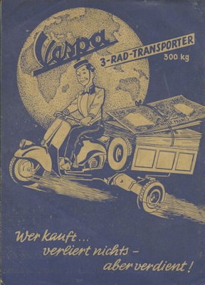 Vespa 3-Rad Transporter Prospekt 1950er Jahre