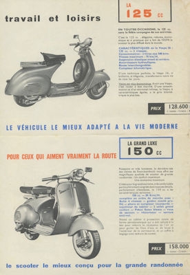 Vespa Programm 1950er Jahre