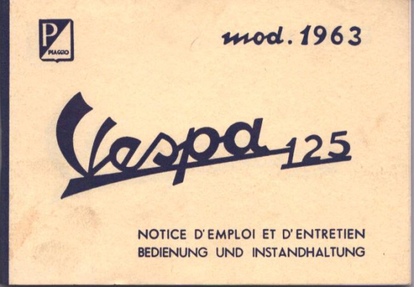 Vespa 125 Bedienungsanleitung 1963