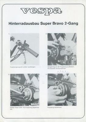 Vespa Mofa Bravo 2 Reparaturanleitung 1980er Jahre