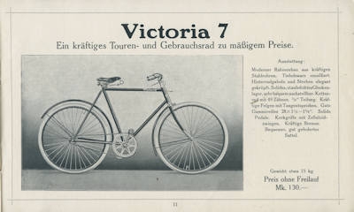 Victoria Fahrrad Programm 1911