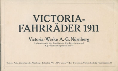 Victoria Fahrrad Programm 1911