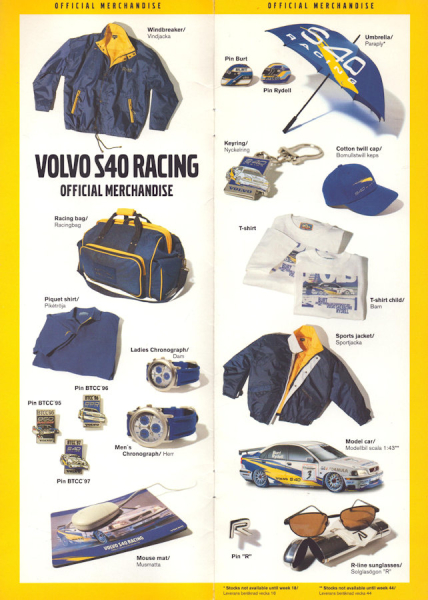 Volvo S 40 Racing Merchandise Prospekt 1997