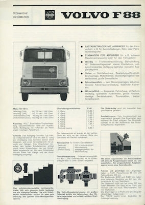 Volvo F 88 Prospekt 9.1965