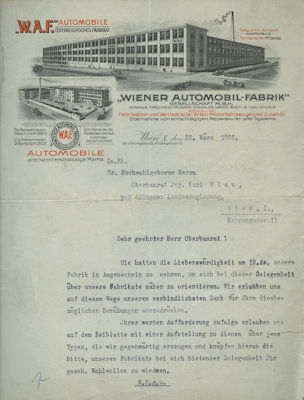 W.A.F. Brief 1926