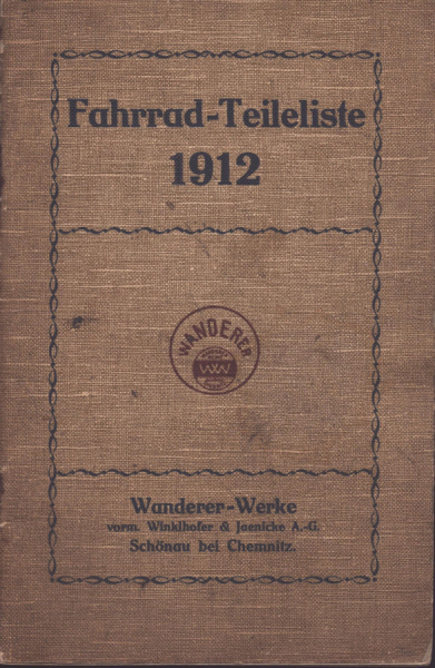 Wanderer Fahrrad Teileliste 1912