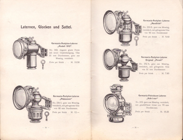 Wanderer Fahrrad Teileliste 1912
