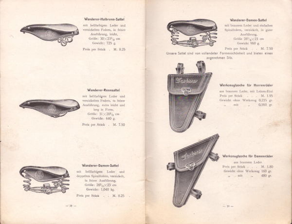 Wanderer Fahrrad Teileliste 1912