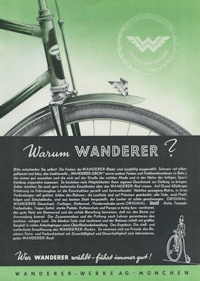 Wanderer bicycle brochure 1950s