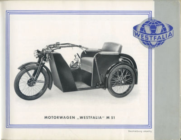 Westfalia Krankenfahrzeuge Katalog 1951