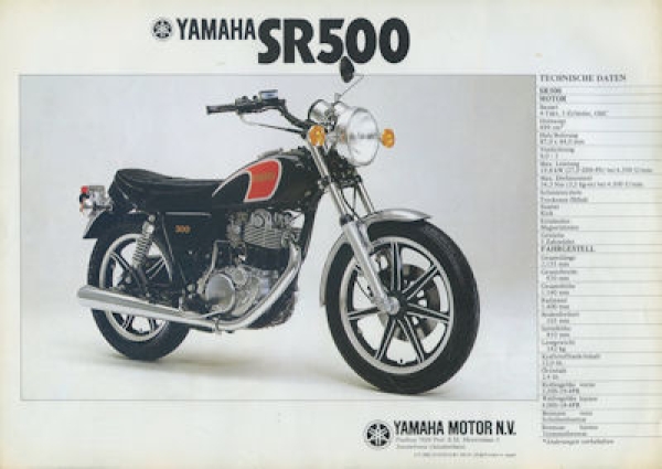 Yamaha XS 400 + SR 500 Prospekt 1981