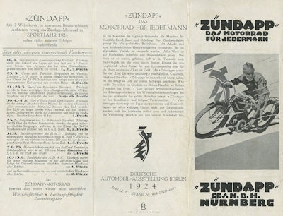 Zündapp Programm 1925