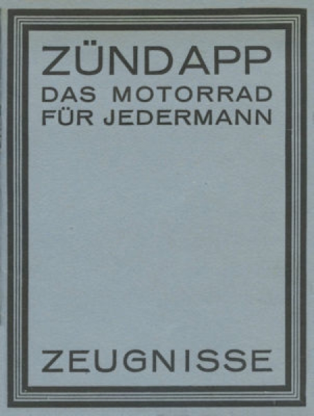 Zündapp Zeugnisse 1924/25