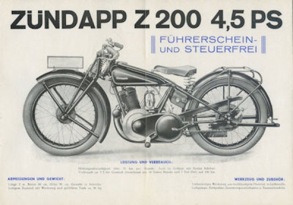 Zündapp Z 200 Prospekt 5.1929