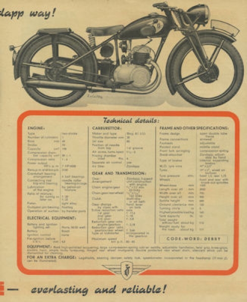 Zündapp DB 200 Prospekt 1940er Jahre