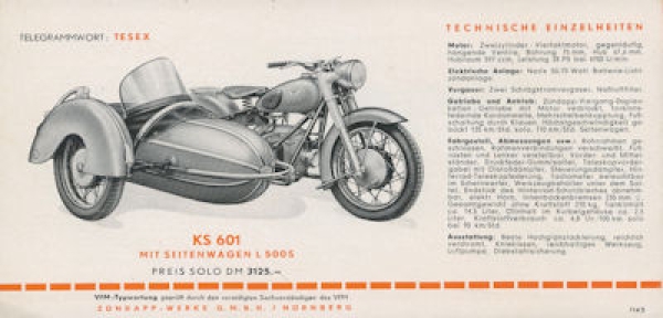 Zündapp Programm 1952