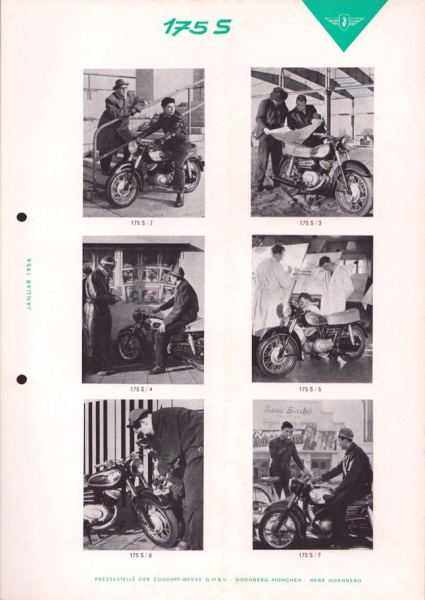 Zündapp 175 S Presse Information 1.1956