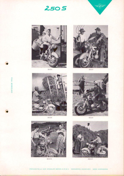 Zündapp 250 S Presse Information 10.1956