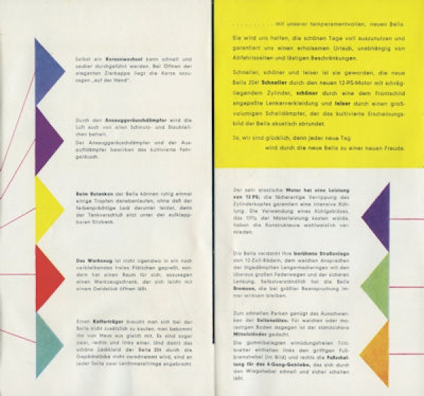 Zündapp Bella 204 Prospekt ca. 1958