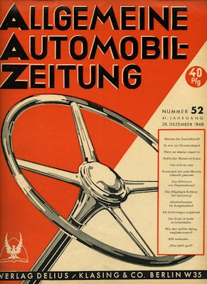 Allgemeine Automobil Zeitung (AAZ) 1940 Heft 52