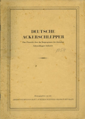 Deutsche Ackerschlepper Katalog 1954