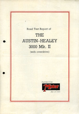 Austin Healey 3000 MK II Test 1961