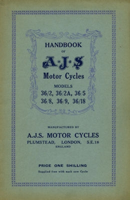 AJS Owner`s manuel 1936