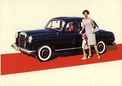 Postcard Mercedes-Benz 180 D 8.1959