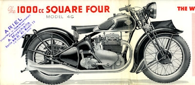 Ariel Square Four 1000 ccm Modell 4 G Prospekt 1930er Jahre