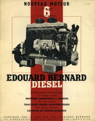 Moteur E. Bernard Diesel MA 6Zyl. Prospekt 1949