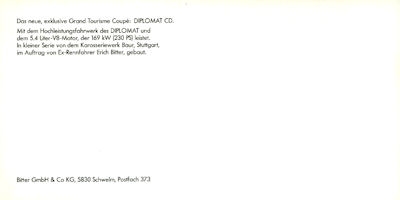 Bitter Diplomat CD Prospekt 1970er Jahre