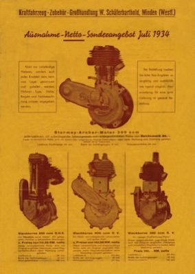 Blackburne Motoren Prospekt 1934