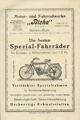 Bleha 1,5 PS Prospekt ca. 1923