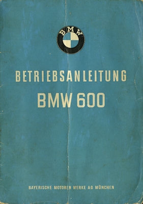 BMW 600 Bedienungsanleitung 5.1958