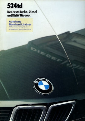 BMW 524 td brochure 1985