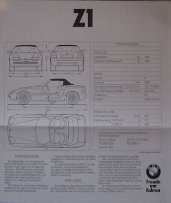 BMW Z 1 Plakat 1988