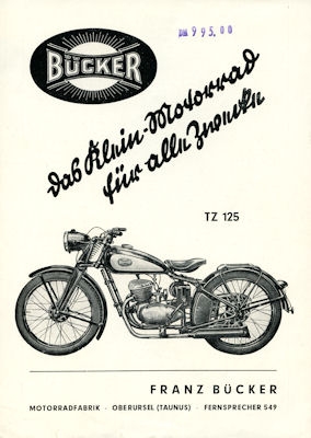 Bücker TZ 125 brochure ca. 1949